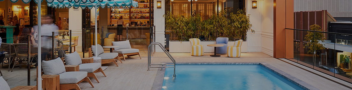 outdoor pool with featured bar